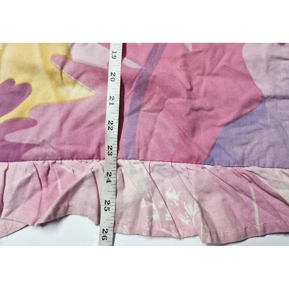 Vtg Disney Tinker Bell Pink Ruffled Pillow Sham Y2K Fairycore Bedding Fairy